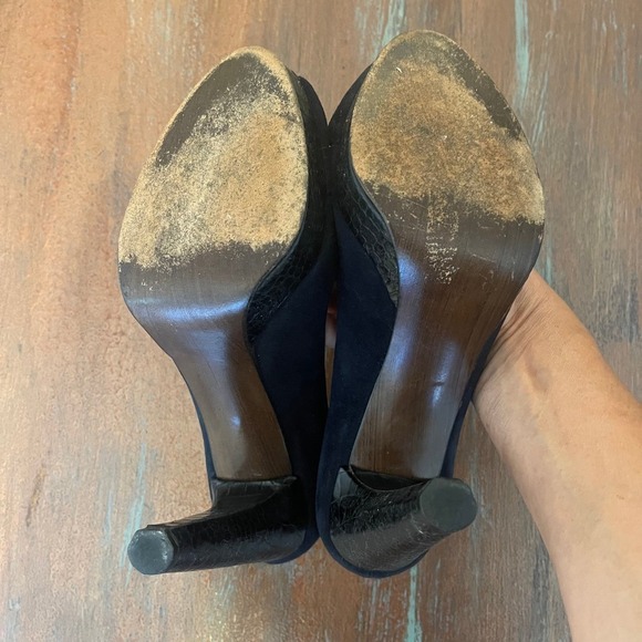 Stuart Weitzman Women's High Block Heels Pump Peep Toes Shoes Size 8 - Picture 9 of 10